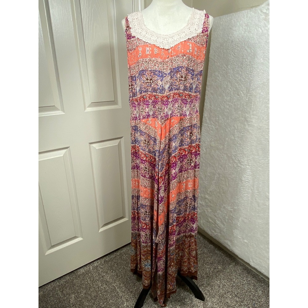 Bila Maxi Dress Boho Sleeveless Paisley Print Summer Dress XXL‎ Cruise Vacay